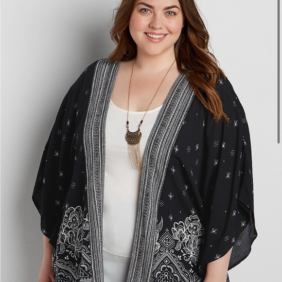 Maurices Tops - Maurices’ Black and White Kimono